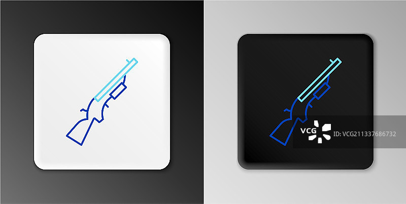 灰色背景上的猎枪线条图标图片素材