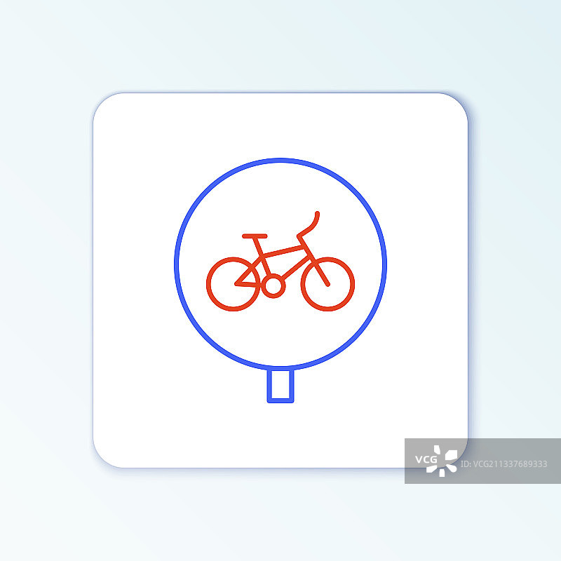 自行车线条图标，白色背景图片素材