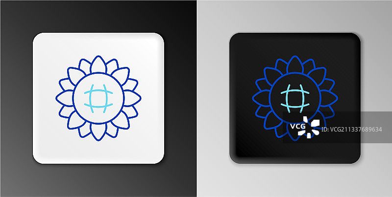 灰色背景线条向日葵图标图片素材