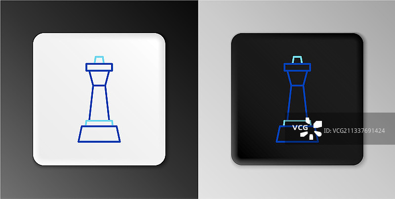 灰色背景上的线条国际象棋图标图片素材