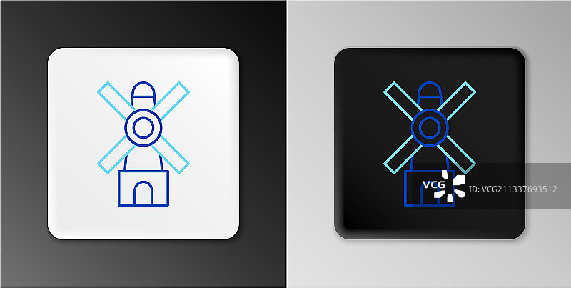 灰色背景上的风车线性图标图片素材