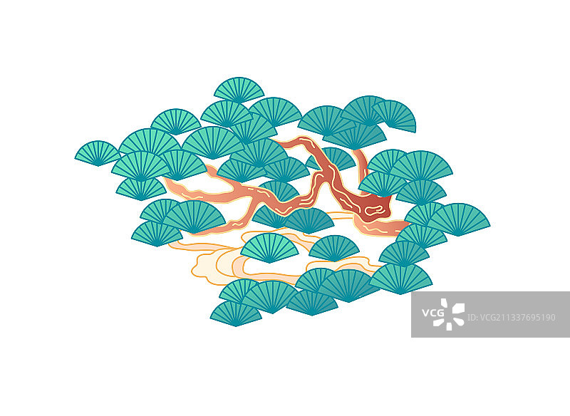 传统松树元素白色背景图片素材