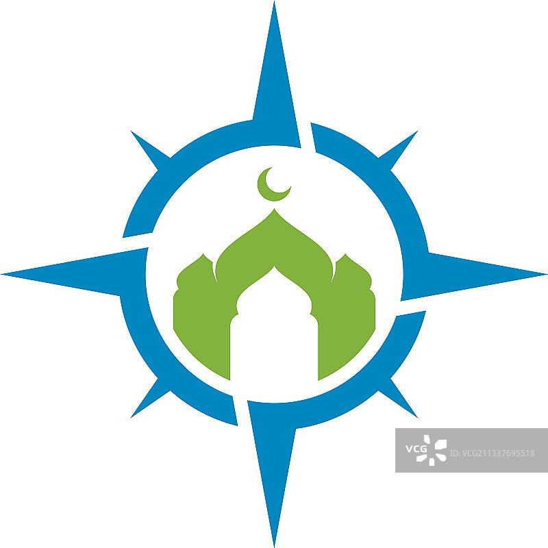 指南针清真寺logo创意伊斯兰logo图片素材