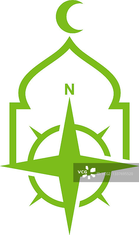 指南针清真寺logo创意伊斯兰logo图片素材