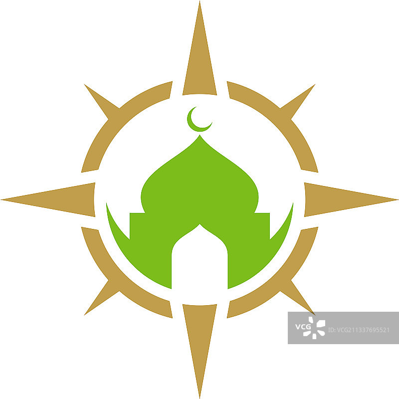 指南针清真寺logo创意伊斯兰logo图片素材