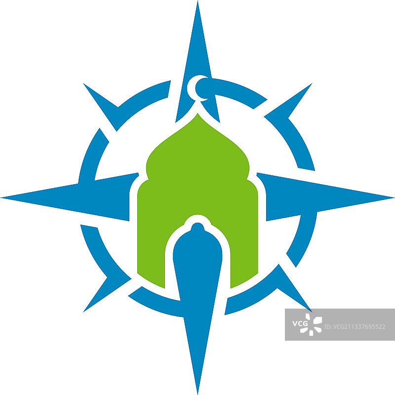 指南针清真寺logo创意伊斯兰logo图片素材