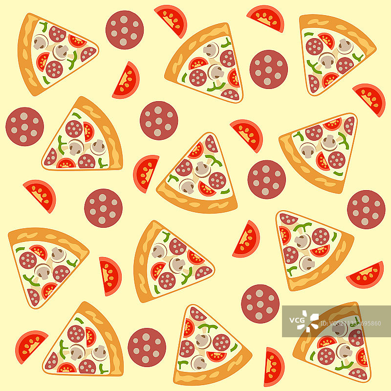 图形风格的披萨切块图片素材