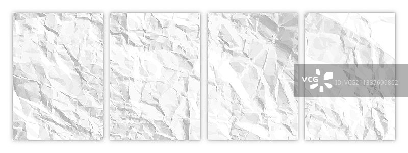 一组A4纸张皱纹纸效果图片素材