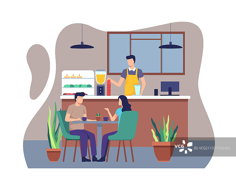 餐厅或咖啡店概念设计图片素材