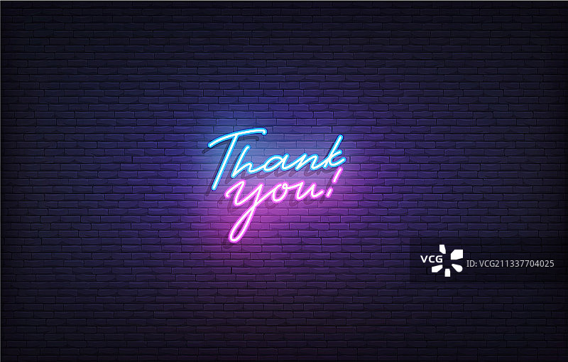 霓虹灯“谢谢”标志图片素材