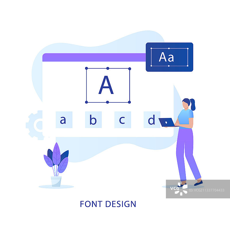 扁平风格字体设计概念图片素材