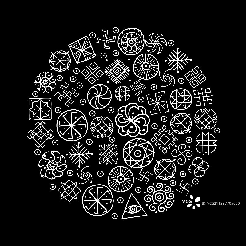 神圣几何艺术画框炼金术宗教图片素材