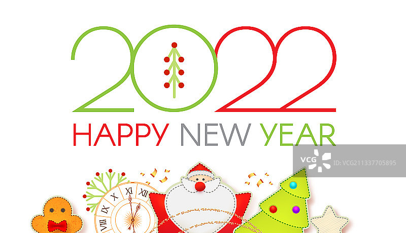 2022新年圣诞节可爱设计模板图片素材
