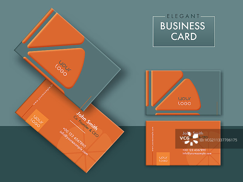 现代优雅名片模板正面展示图片素材