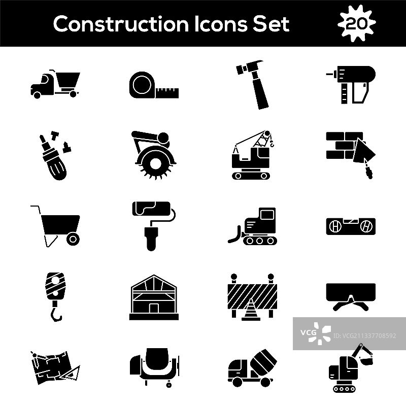 扁平风格BW彩色建筑图标图片素材