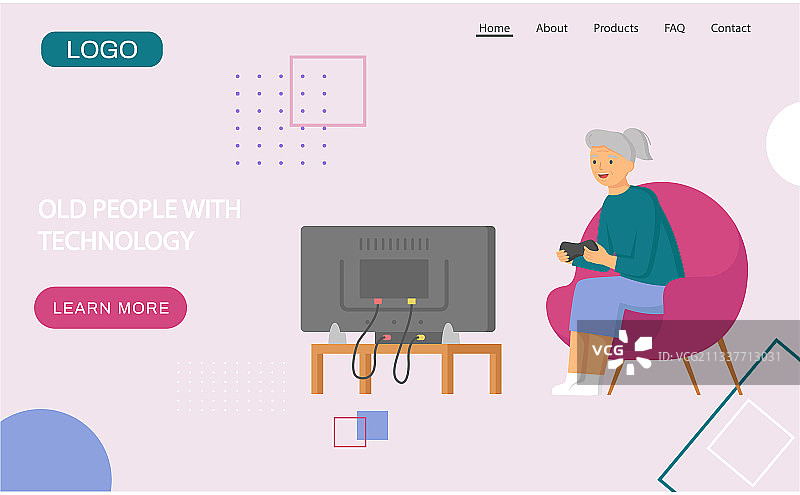 老年人玩电子游戏图片素材