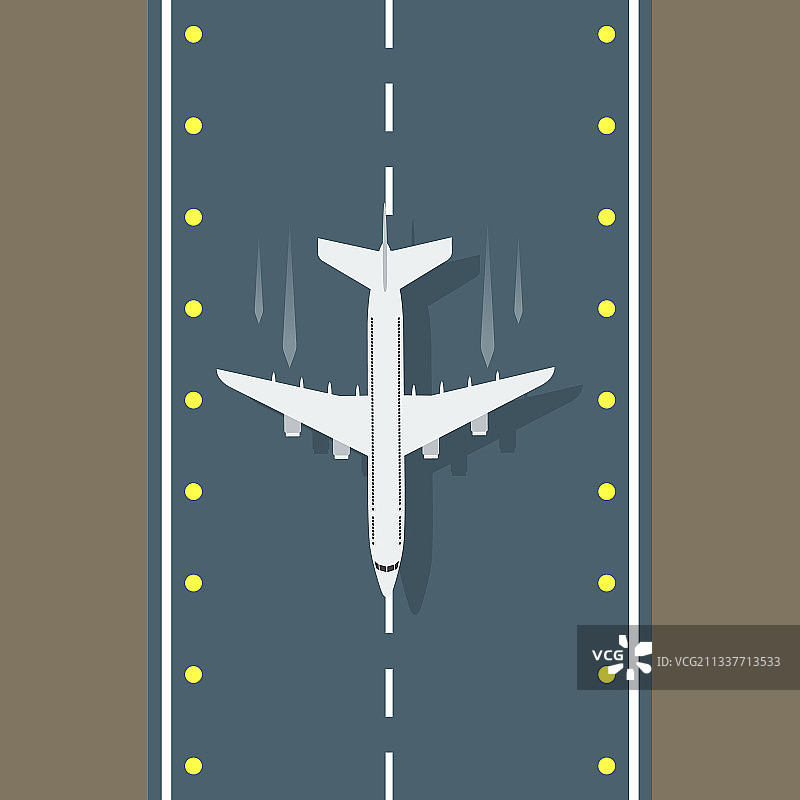 飞机航拍机场跑道图片素材