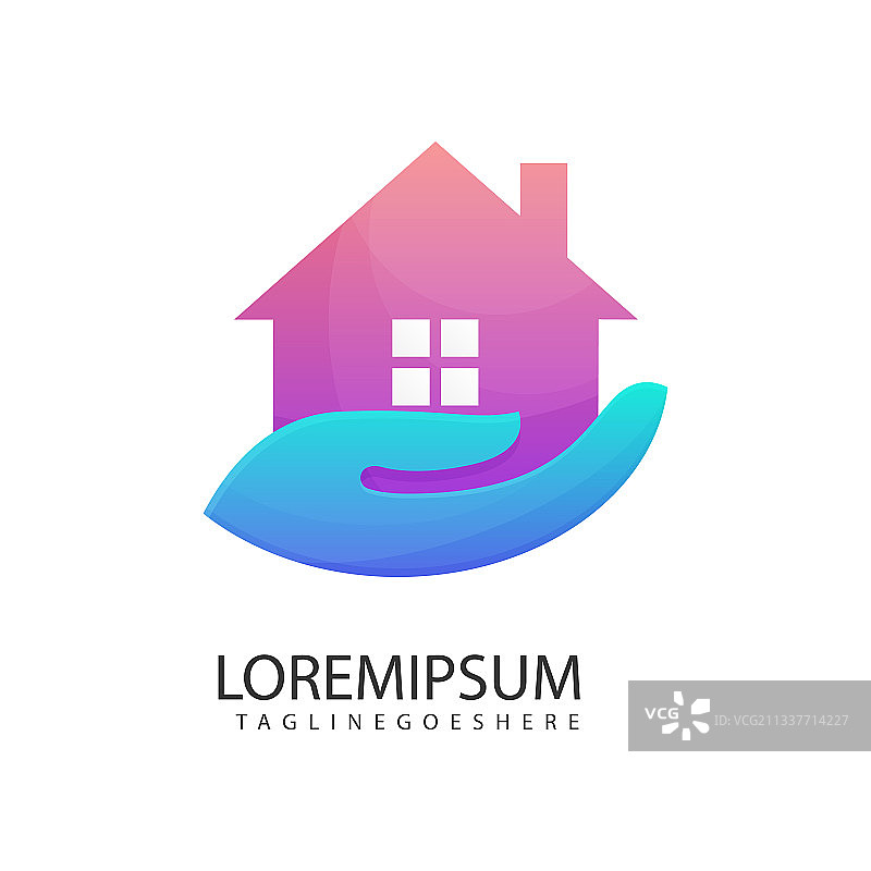 房屋手部护理房地产logo图片素材