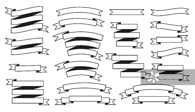 白色复古缎带标志图片素材