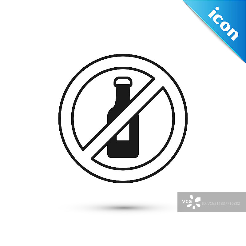 灰色禁止酒精图标图片素材