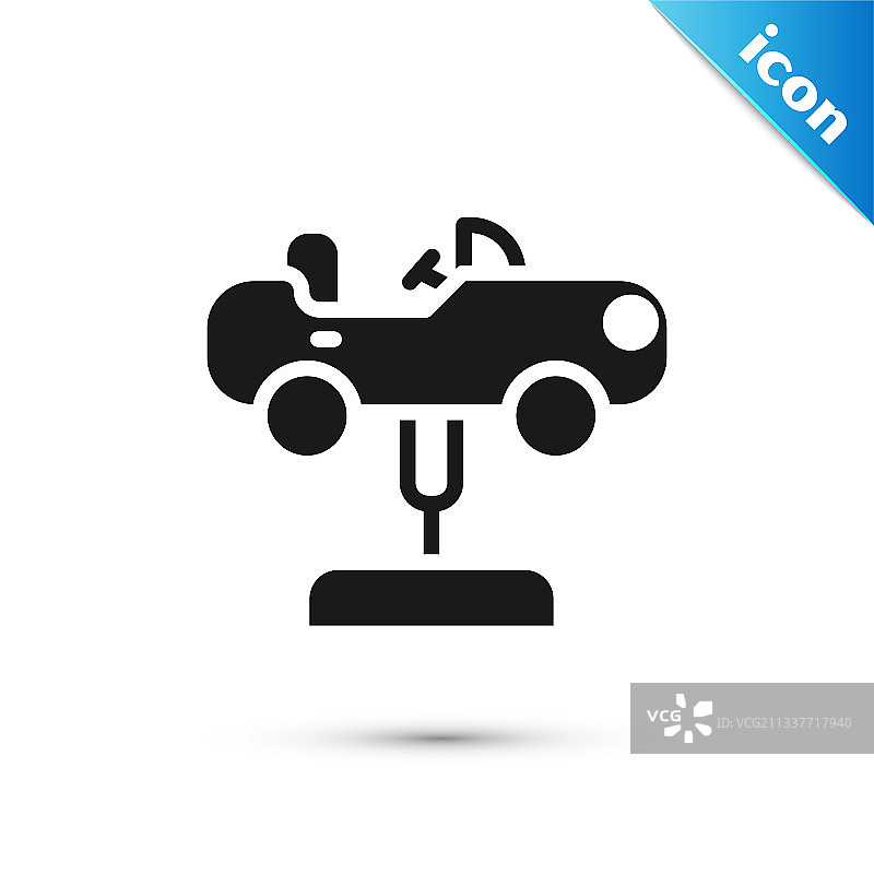 游乐场上的灰色摇摆车图标图片素材