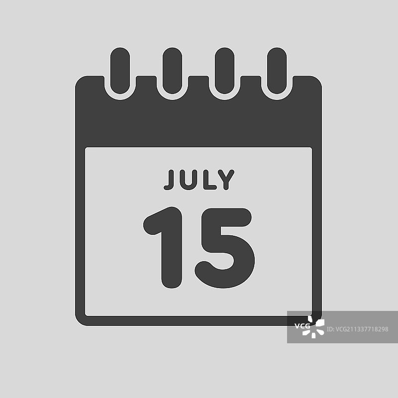 7月15日日期图标日历模板页图片素材