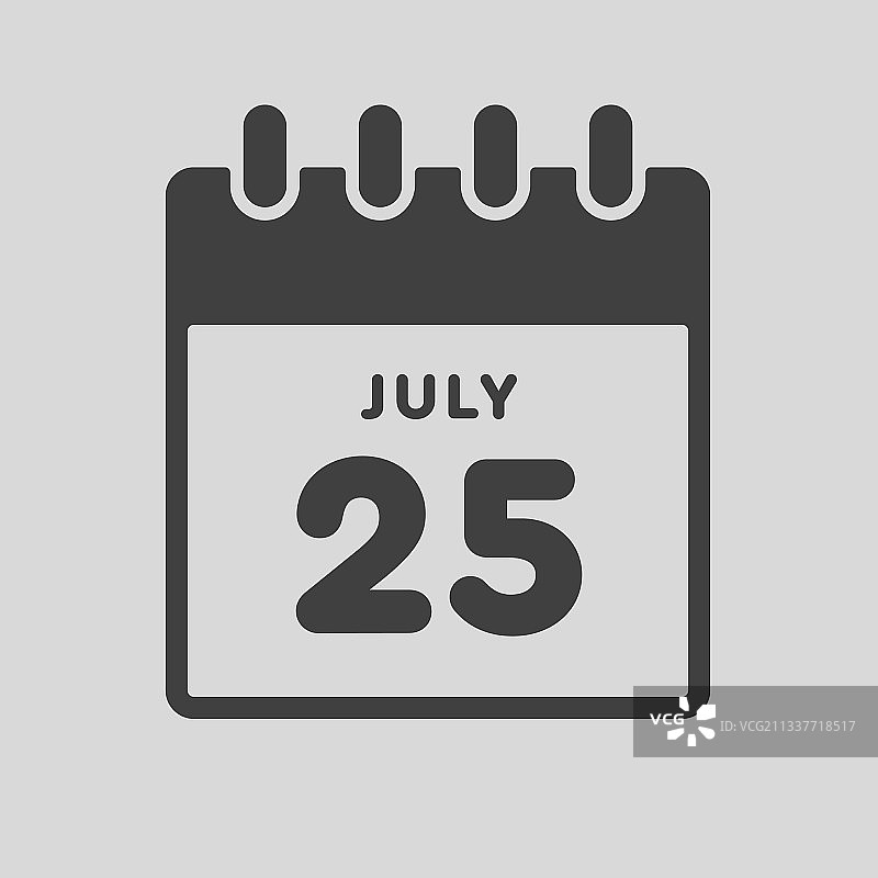 7月25日日历模板图标图片素材