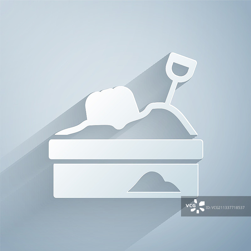 灰色背景上的沙盒剪纸图标图片素材