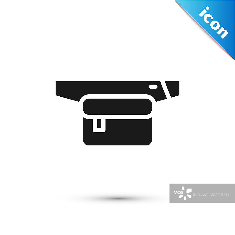 白色背景上的灰色腰包香蕉图标图片素材