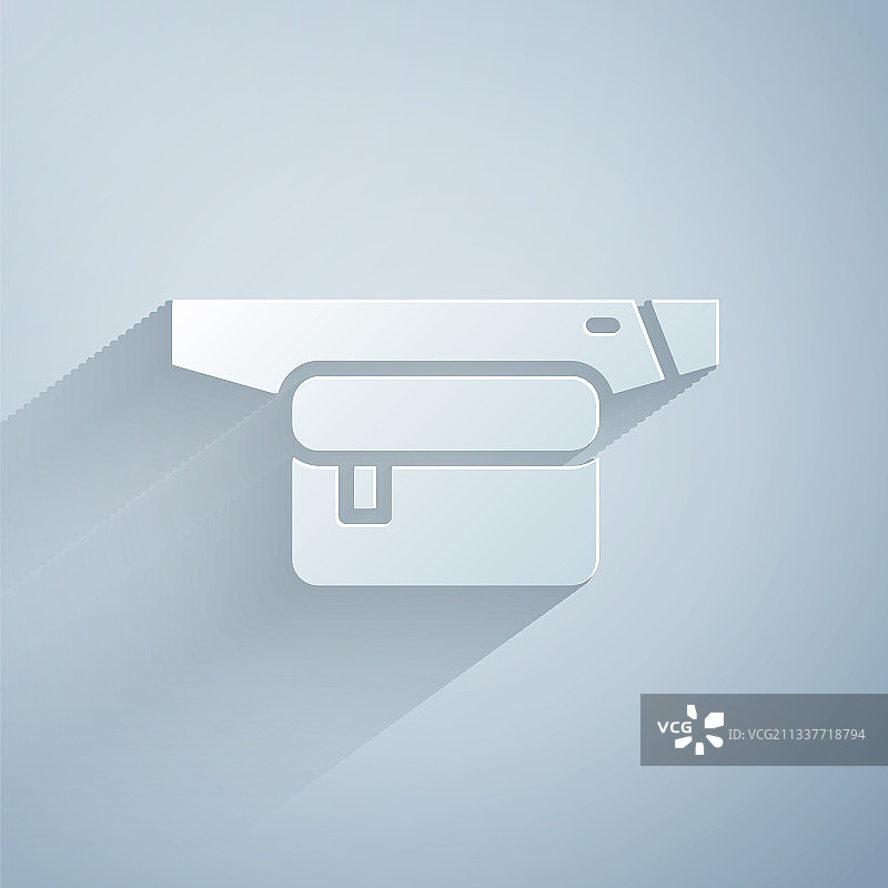 剪纸腰包香蕉图标图片素材