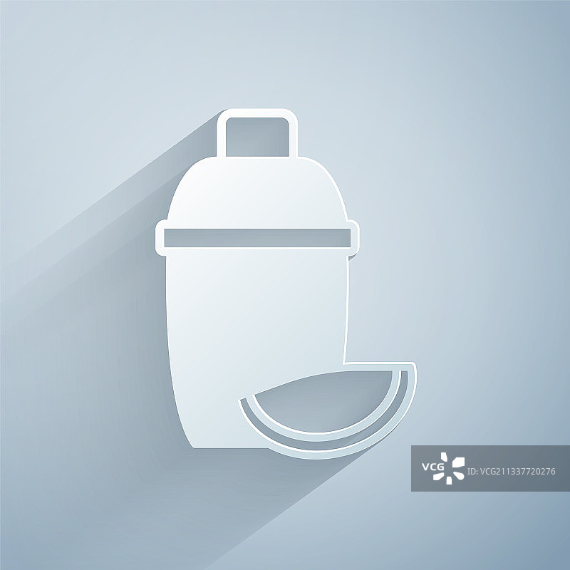 纸艺鸡尾酒摇壶和青柠图标图片素材