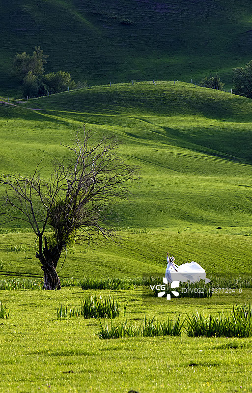 空中草原那拉提图片素材