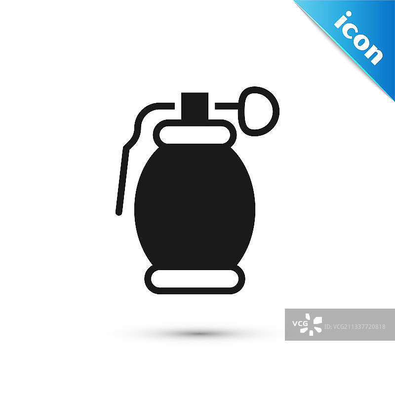 白色背景上的灰色手榴弹图标图片素材