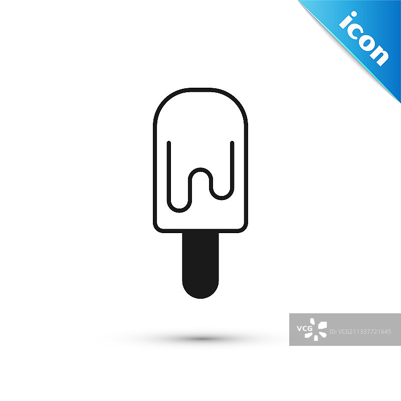 白色背景上的灰色冰棍冰淇淋图标图片素材