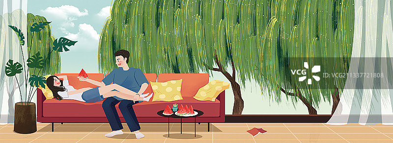 七夕情人节情侣图片素材