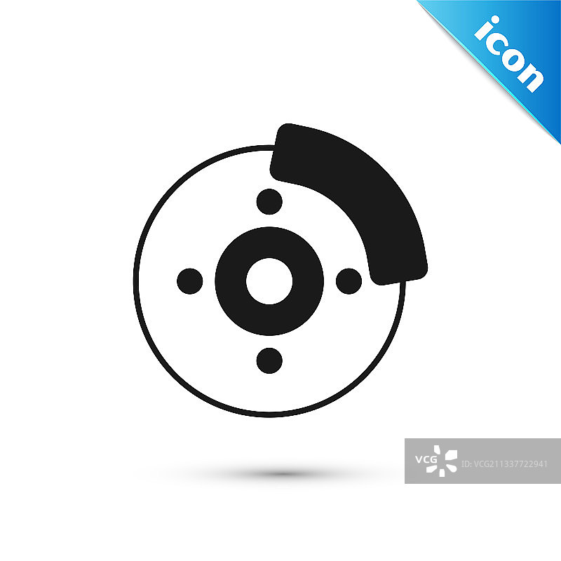 灰色汽车制动盘带卡钳图标图片素材