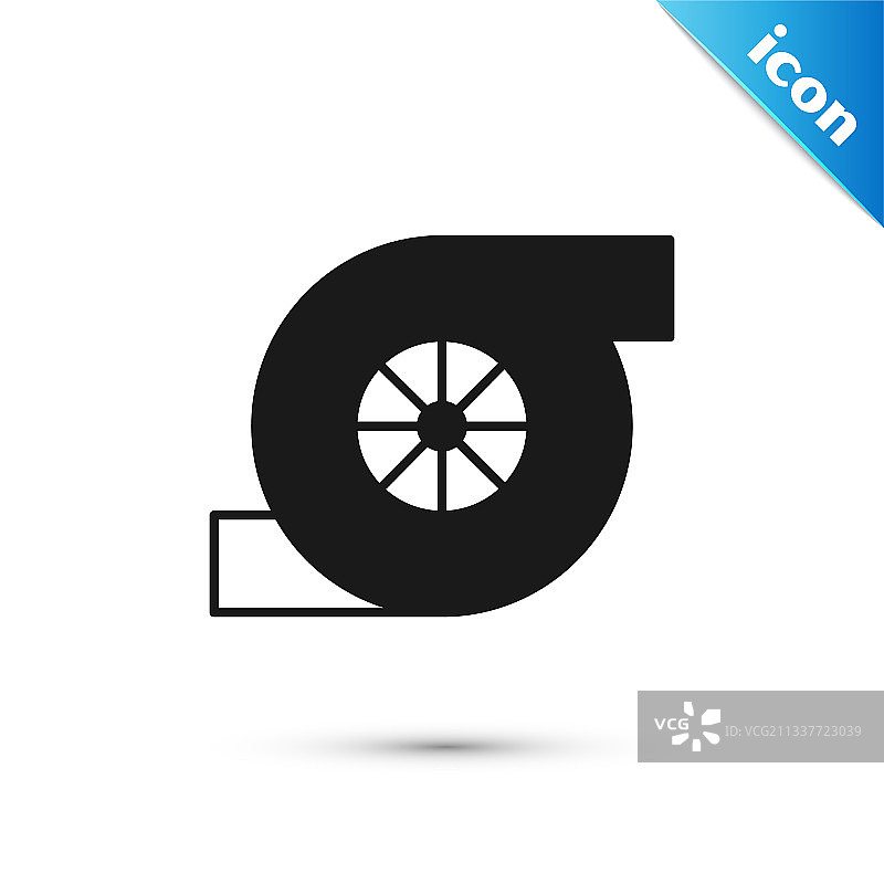 灰色汽车涡轮增压器图标图片素材