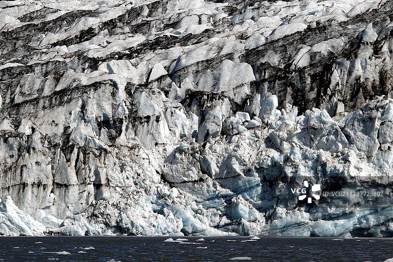 冰山、冰块、冰川冰、冰川泻湖、瓦特纳冰川，冰岛南海岸，欧洲图片素材