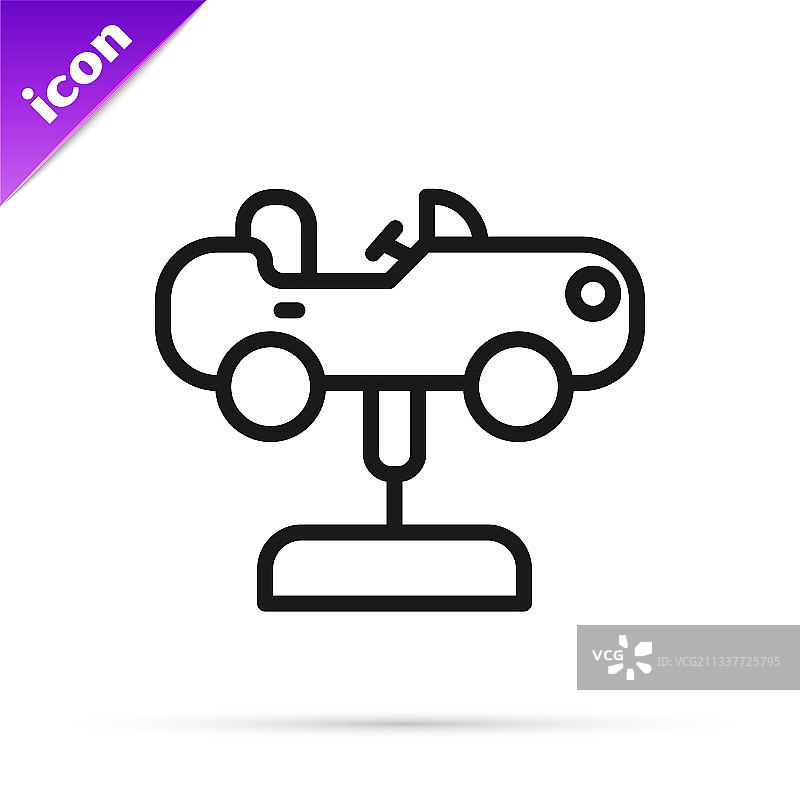 黑色线条游乐场摇摆车图标图片素材