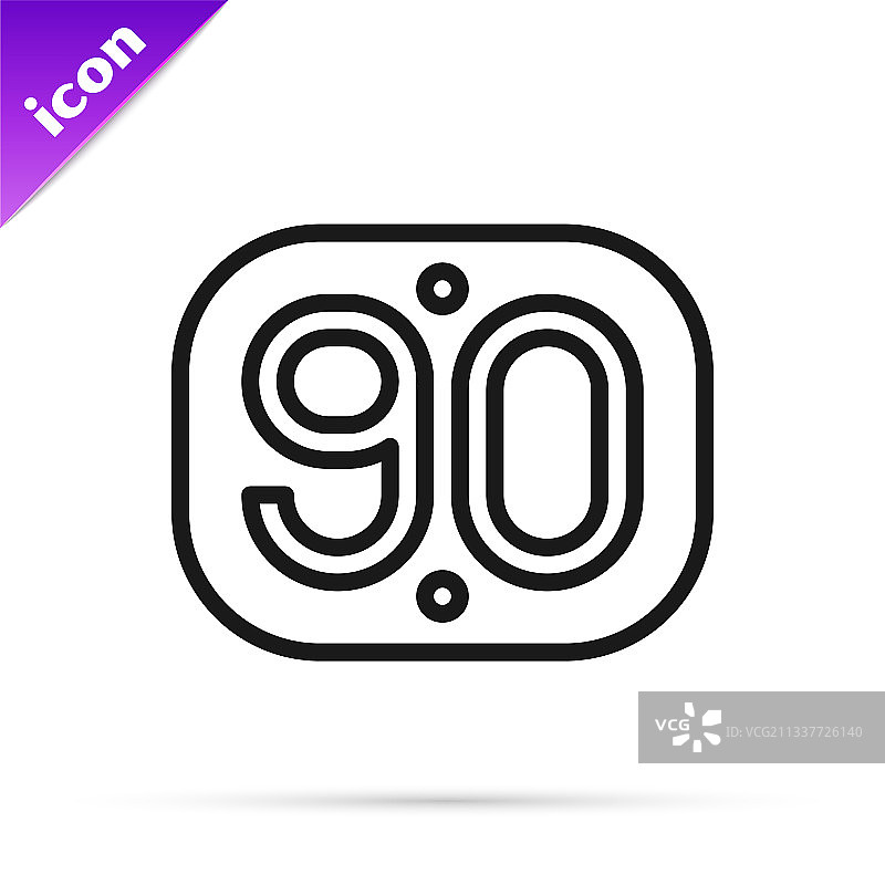 白色背景上的黑色90年代复古线条图标图片素材