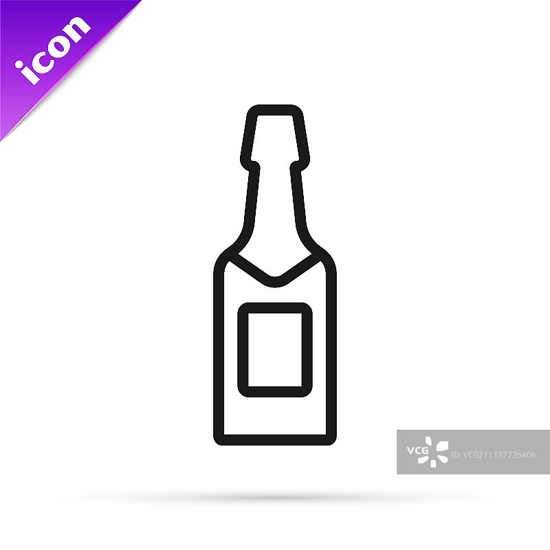 白色背景上的香槟酒瓶图标图片素材