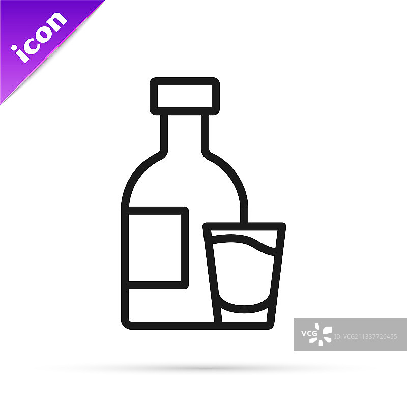 伏特加酒瓶与玻璃杯图片素材