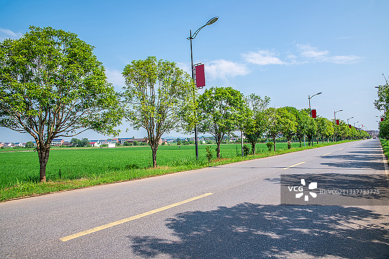 中国湖南美丽新农村乡村公路风光图片素材