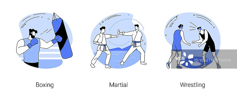 格斗运动抽象概念图片素材