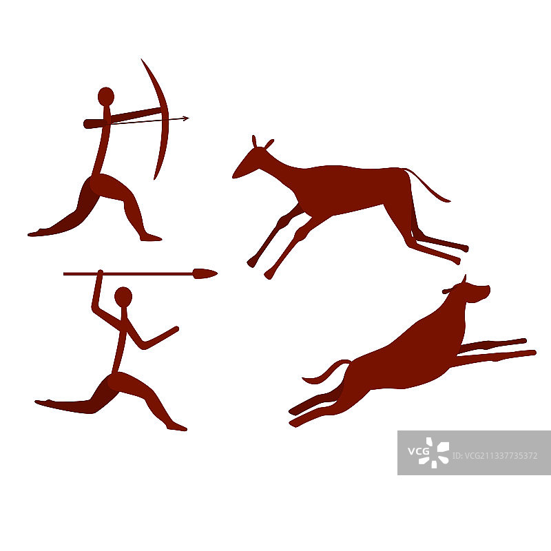 白色背景上的岩画图片素材