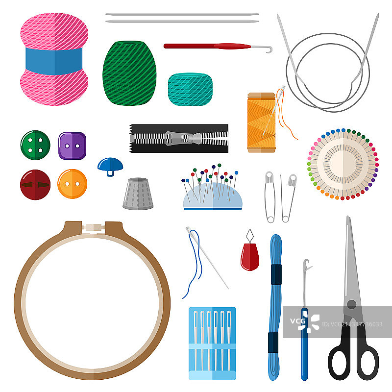 白色背景上的手工制作套装图片素材