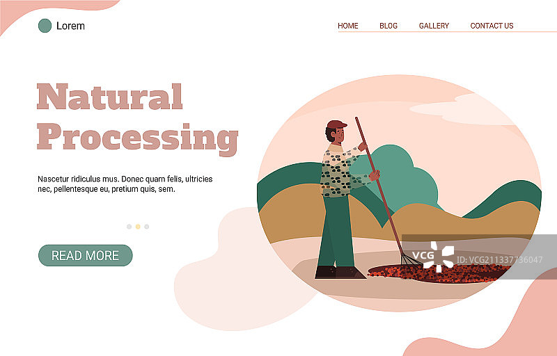 具有天然咖啡加工的网站banner图片素材