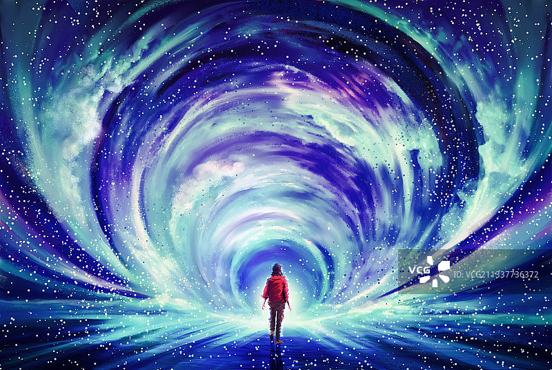 向着未来之门前进的人图片素材