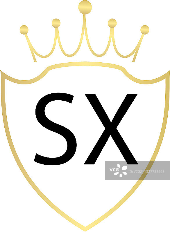 简约风格的SX字母标志设计图片素材