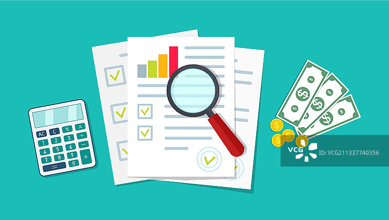 金融审计图表报告图标图片素材